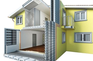 illustrazione di casa costruita con materiali sismo resistenti